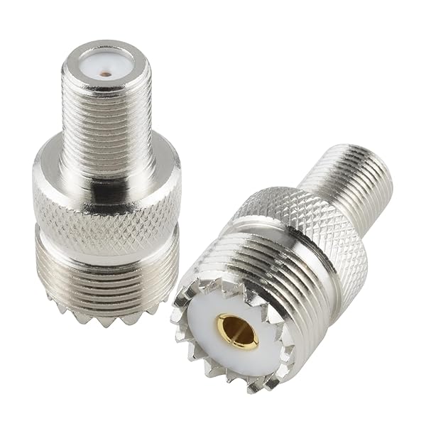 Boobrie Boobrie 2PCS UHF Female to F Female Adapter SO239 RF Coax Connector for TV Antenna Wireless LAN Devices Wi-Fi Radios External Antenna