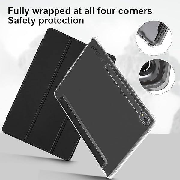 SSS·GRGB SSS GRGB Case for 11 Inch Samsung Galaxy Tab S9 2023 with S Pen Holder Ultralight Shockproof Tri-Fold Stand Auto Wake Sleep Black - View 5 of 8