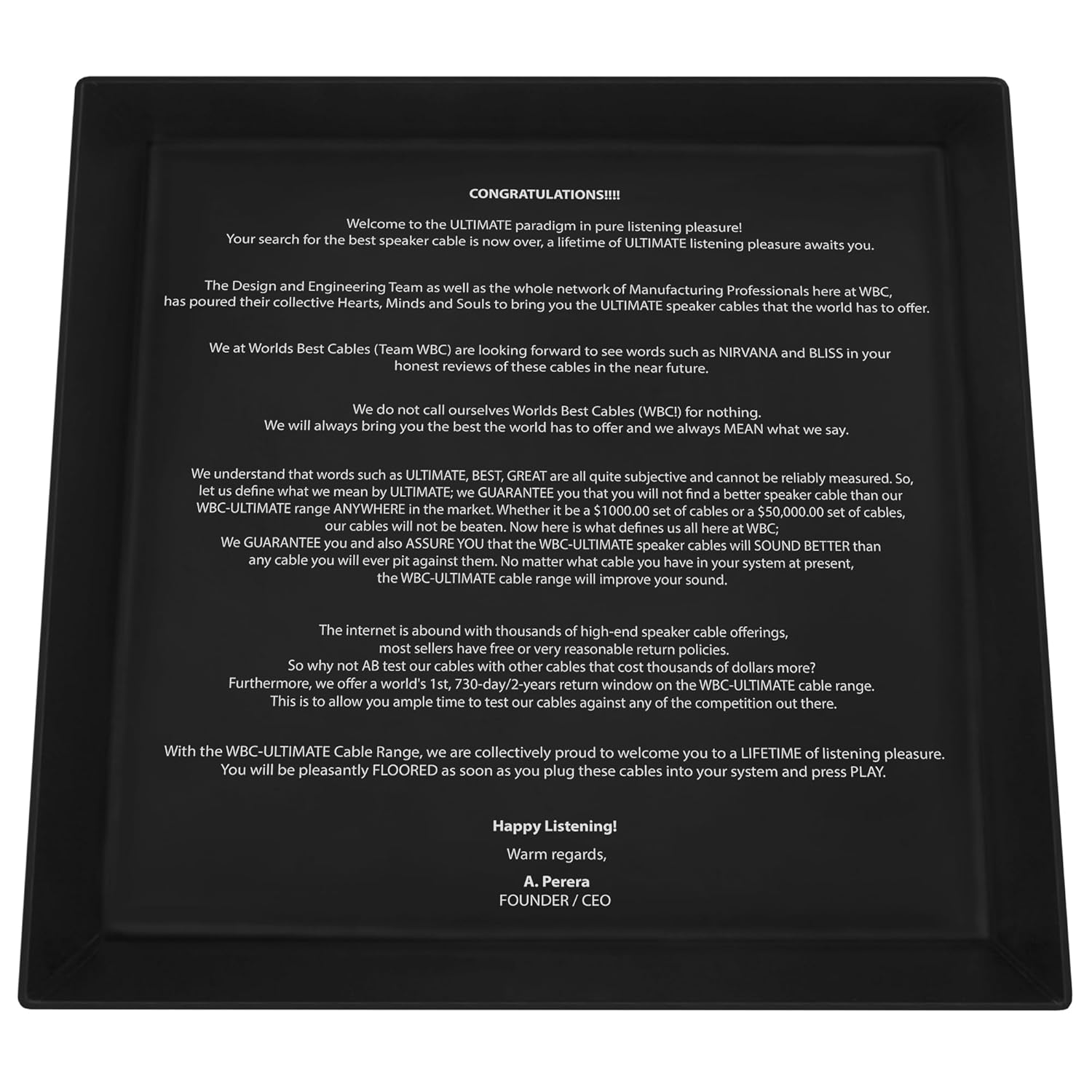 WORLDS BEST CABLES Worlds Best Cables 6 Foot Ultimate 7 AWG Ultra Pure OFC Audiophile Bi Wire Speaker Cable Pair with Eminence Gold Banana Plugs - View 2 of 9