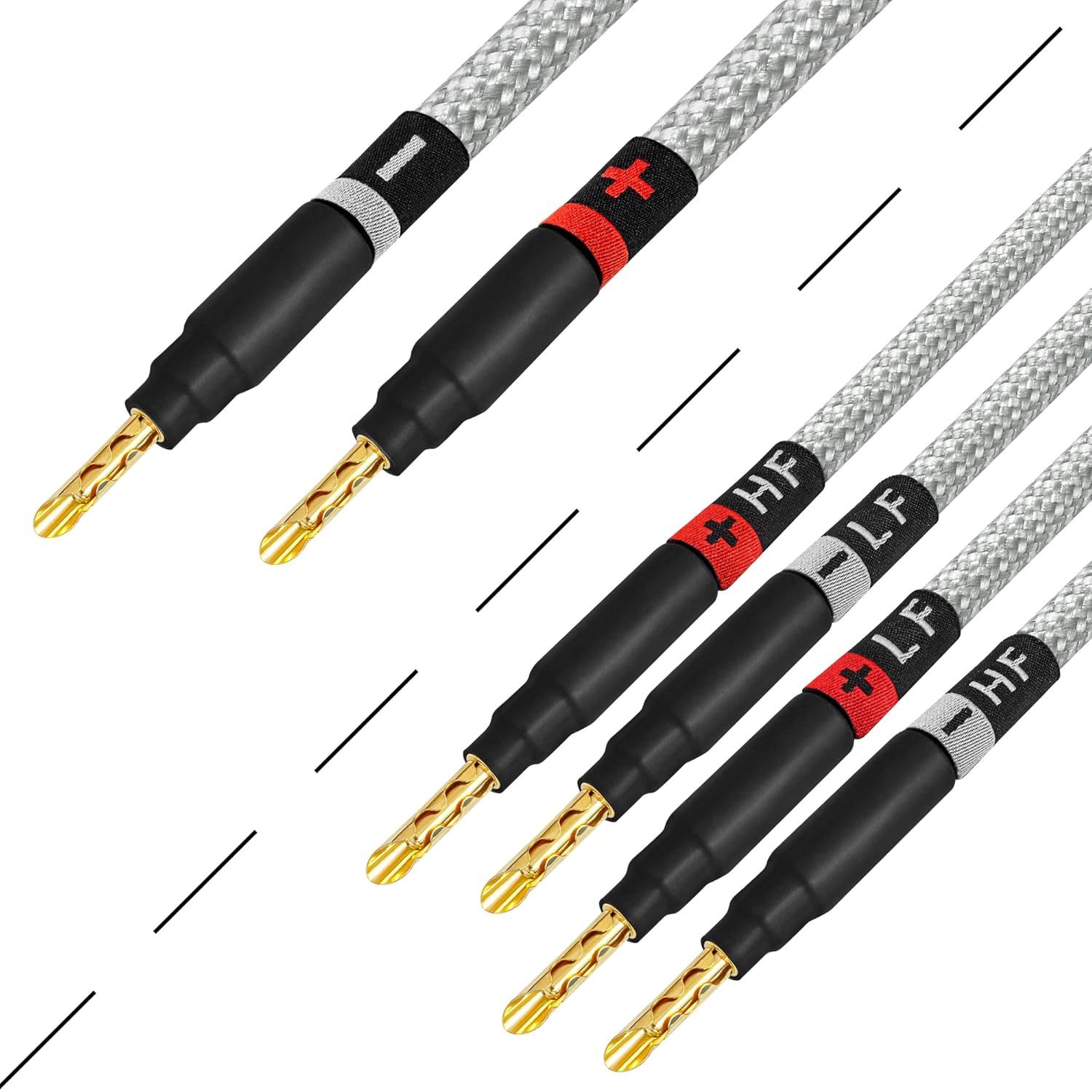 WORLDS BEST CABLES Worlds Best Cables 6 Foot Ultimate 7 AWG Ultra Pure OFC Audiophile Bi Wire Speaker Cable Pair with Eminence Gold Banana Plugs - View 5 of 9