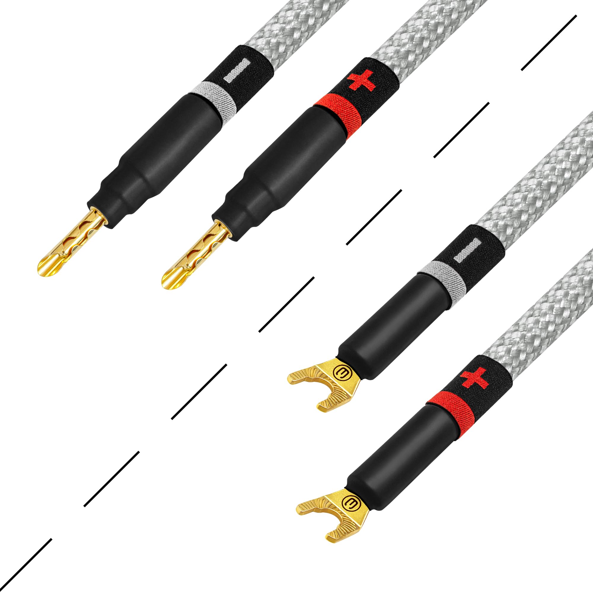 WORLDS BEST CABLES Worlds Best Cables 8 Foot Ultimate 7 AWG Ultra Pure OFC Audiophile HiFi Speaker Cable Pair with Eminence Gold Banana and Spade Plugs - View 5 of 9