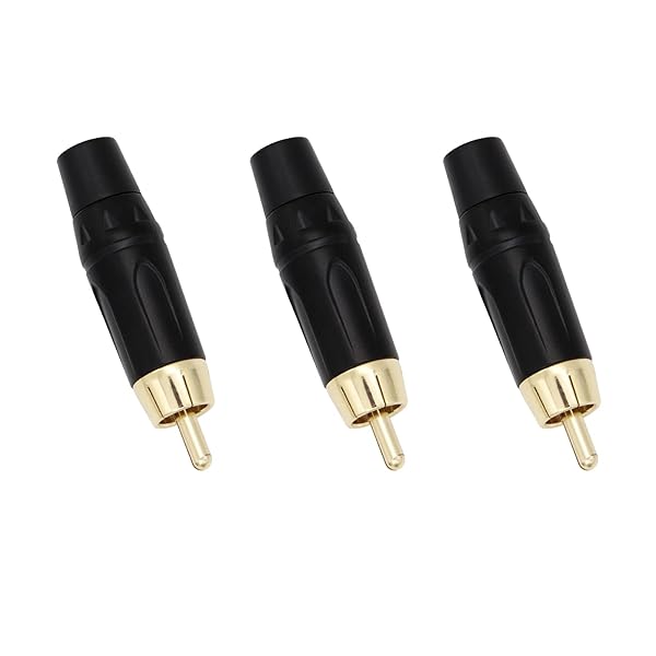 Fancasee Fancasee 3 Pack RCA Male Plug Solder Adapter for DIY Audio Video Cable Repair and Replacement