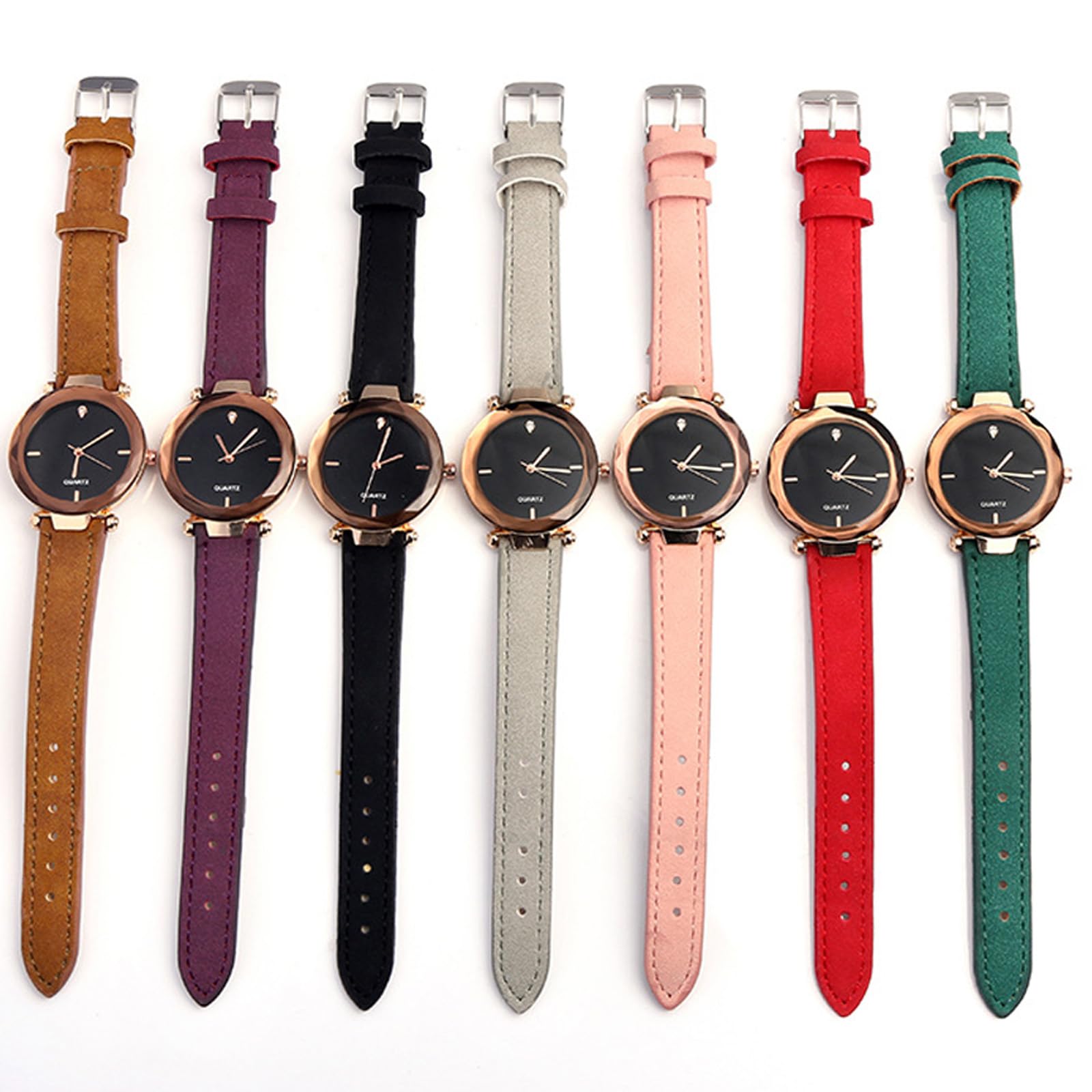 Dacdyi Dacdyi 7 Pcs Rhinestone Dress Watches for Women and Men Stylish Analog Quartz Wrist Watch Set - View 7 of 9