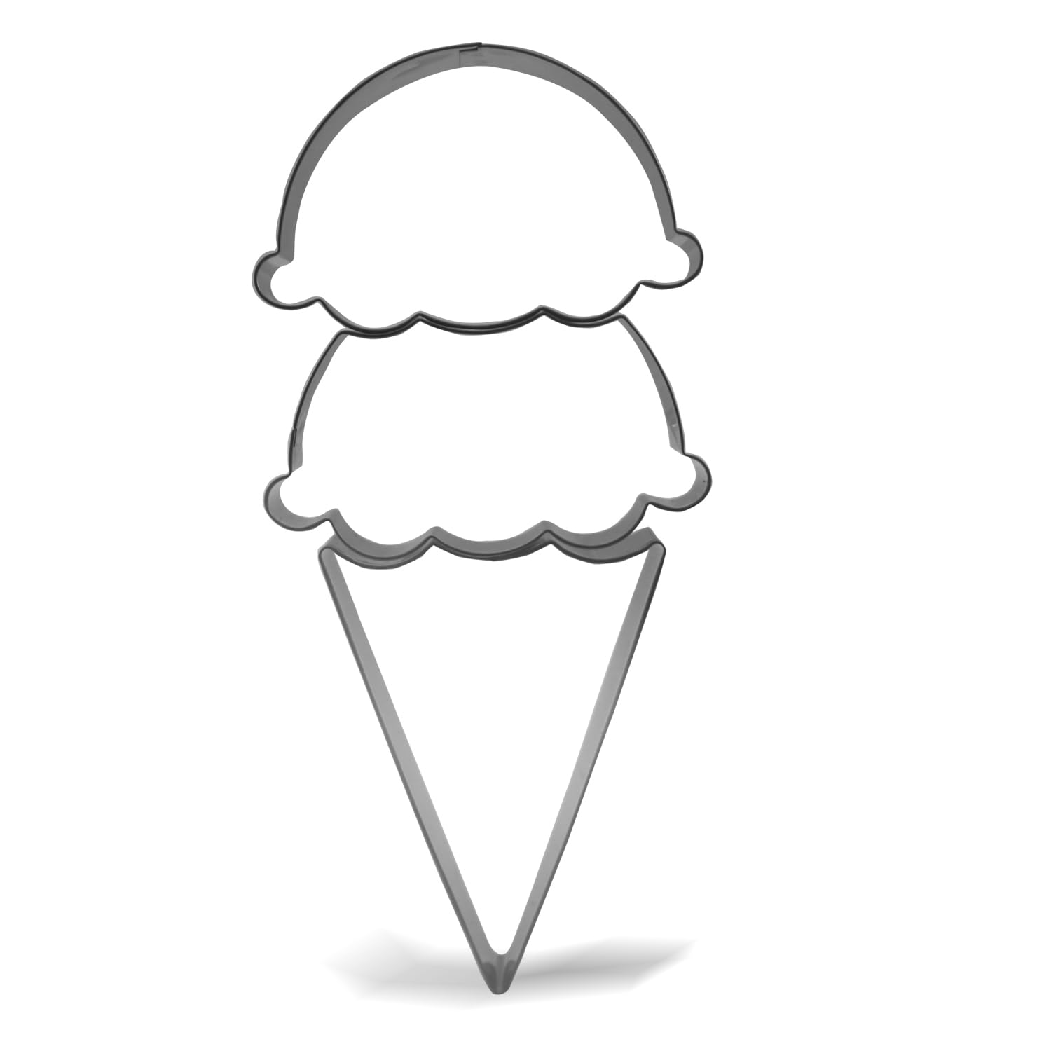 Keewah Keewah Stackable Ice Cream Cone Cookie Cutter Set 3 Piece Stainless Steel for Fun Baking and Creative Treats