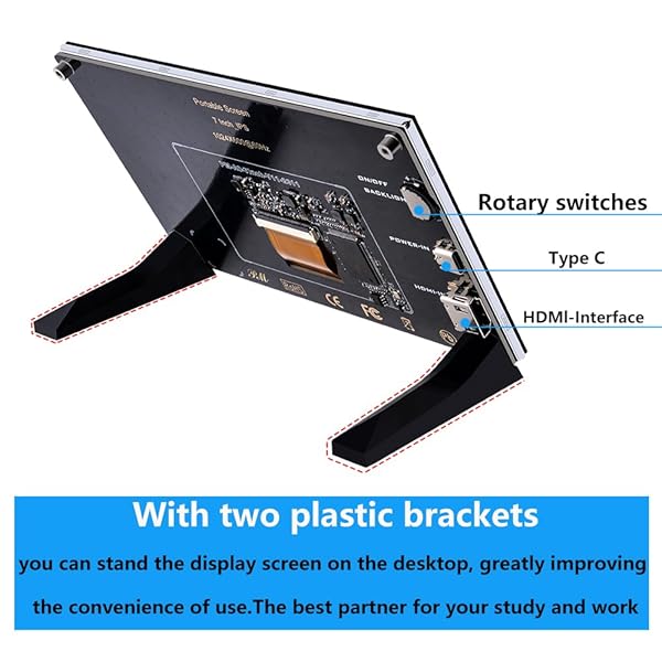 GeeekPi GeeekPi 7 Inch IPS LCD Display for Raspberry Pi 5 4B 3B Plus Portable HDMI Monitor 1024x600 Free Driver Compatible with Windows - View 5 of 11