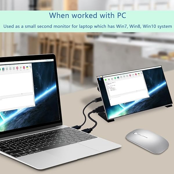 GeeekPi GeeekPi 7 Inch IPS LCD Display for Raspberry Pi 5 4B 3B Plus Portable HDMI Monitor 1024x600 Free Driver Compatible with Windows - View 10 of 11