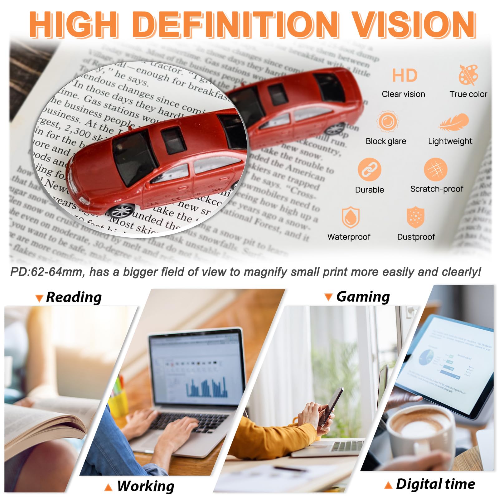 MARE AZZURO MARE AZZURO Oversized Reading Glasses for Women Fashion Readers in Black 1.5 Strength Stylish and Comfortable Eyewear Options - View 3 of 6