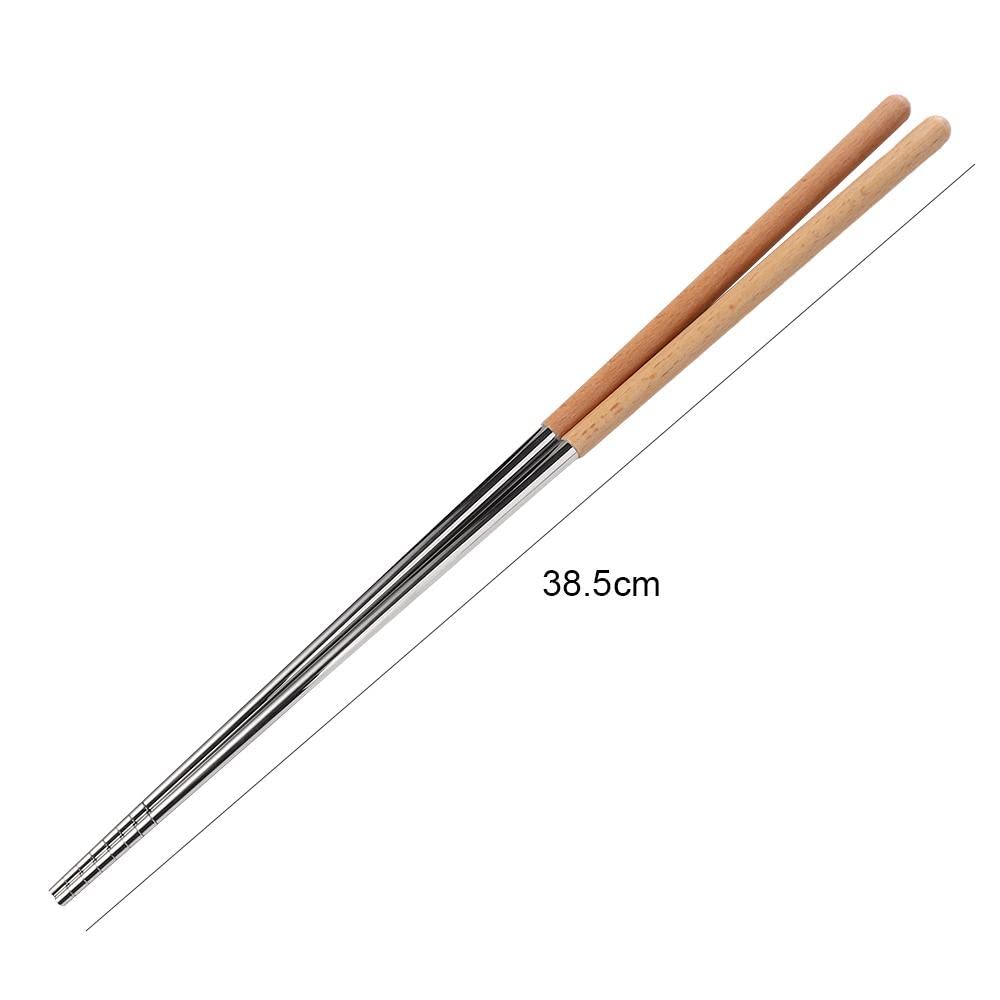 Kopida Extra Long Stainless Steel Cooking Chopsticks 15inch with Wooden Handle Reusable Kitchen Frying Accessories - View 2 of 7
