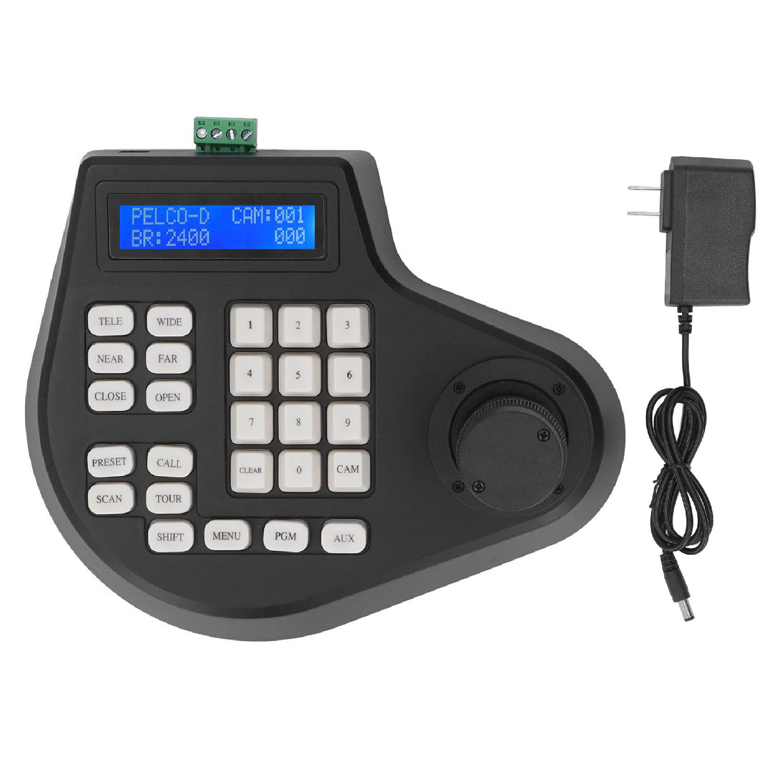 Jiawu Mini Analog PTZ Camera Keyboard with 2D Joystick Coaxial Dome Controller Easy to Install PELCO RS485 Pan Tilt Zoom Control