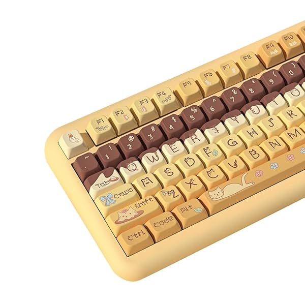 daixiahu Daixiahu Pudding Cat Theme 158 Key PBT MDA Custom Keycap Set for 61 87 104 108 Cherry MX Mechanical Keyboards