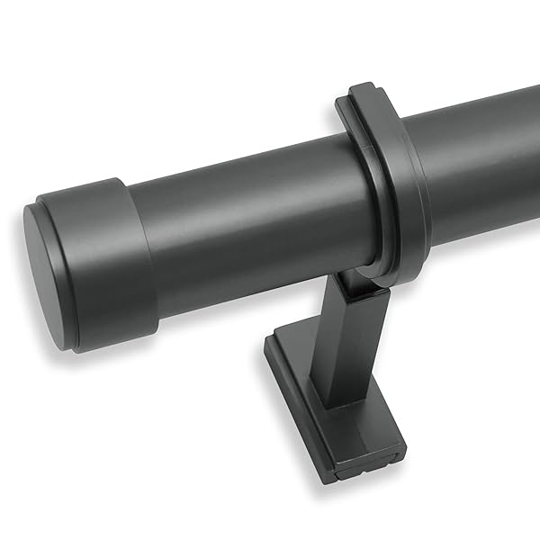 BLASTHOME BlastHome Luxury 6 ft Custom Curtain Rod Large Diameter Premium Brackets Endcaps Nonadjustable Seamless Matte Graphite Finish