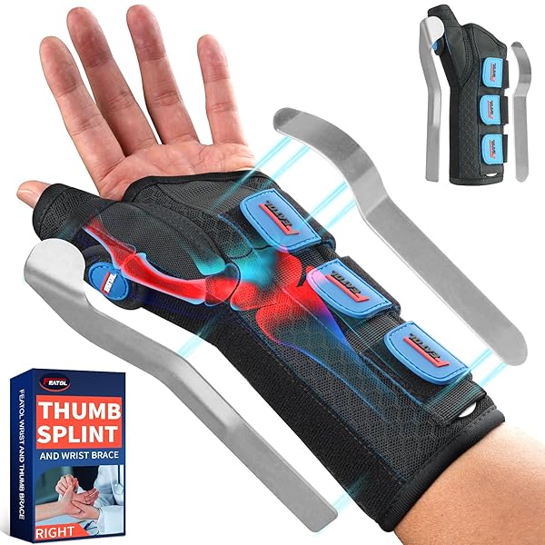 FEATOL FEATOL Carpal Tunnel Wrist Brace Night Support for Dequervain's Tenosynovitis Tendonitis Arthritis Left Hand Medium Large