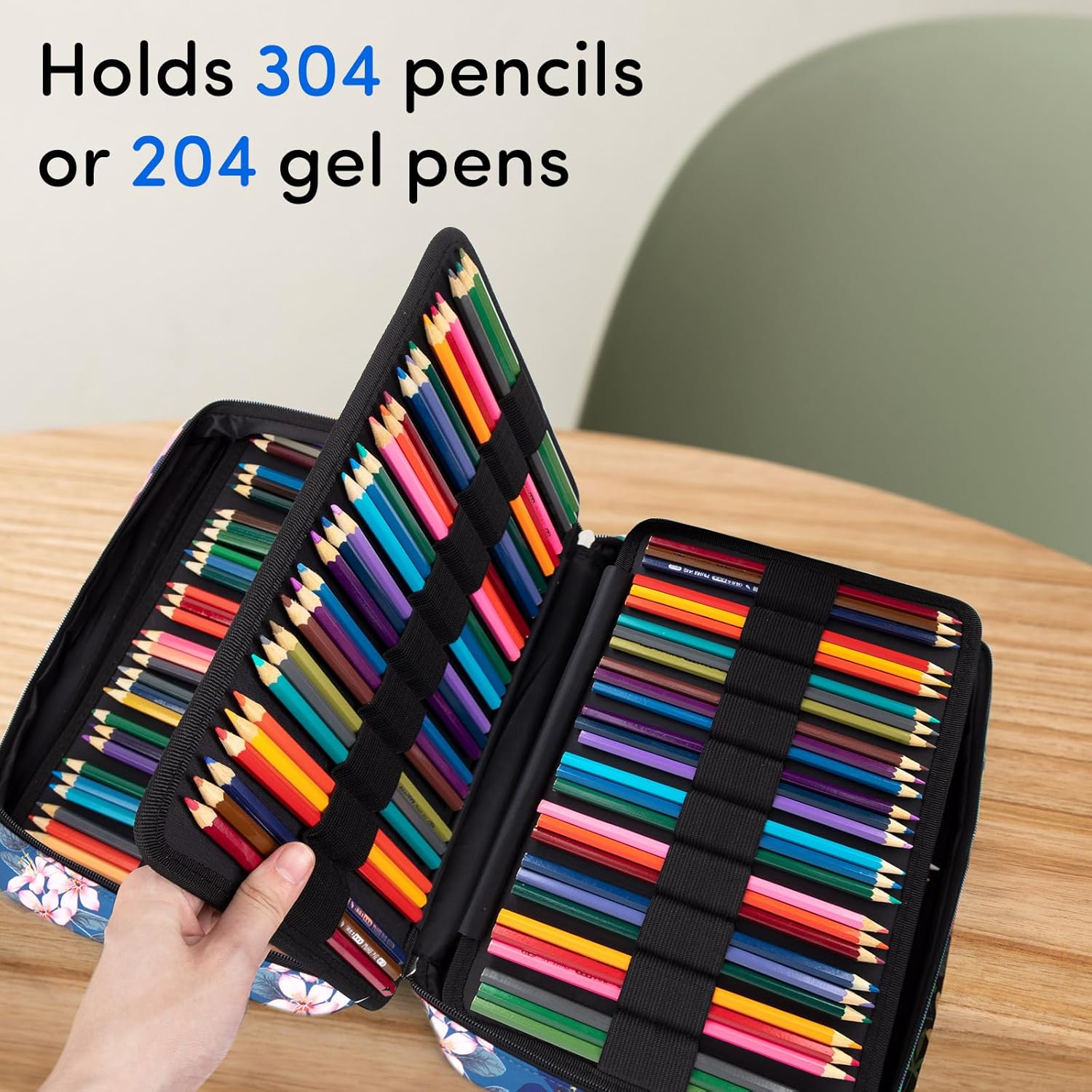 YOUSHARES YOUSHARES 300 Slots Color Pencil Case Multilayer Organizer for Prismacolor Colored Pencils and Gel Pens in Magnolia Color - View 2 of 9