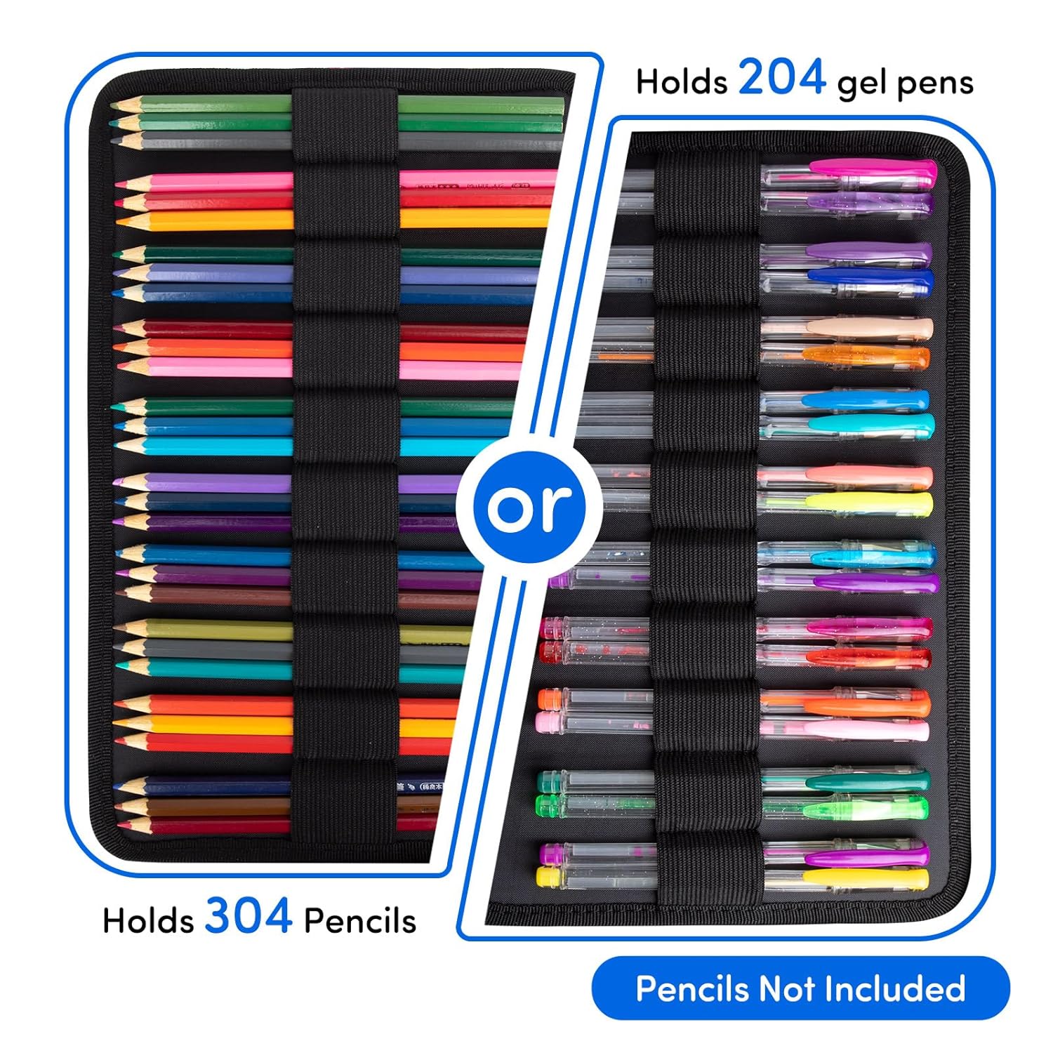 YOUSHARES YOUSHARES 300 Slots Color Pencil Case Multilayer Organizer for Prismacolor Colored Pencils and Gel Pens in Magnolia Color - View 3 of 9