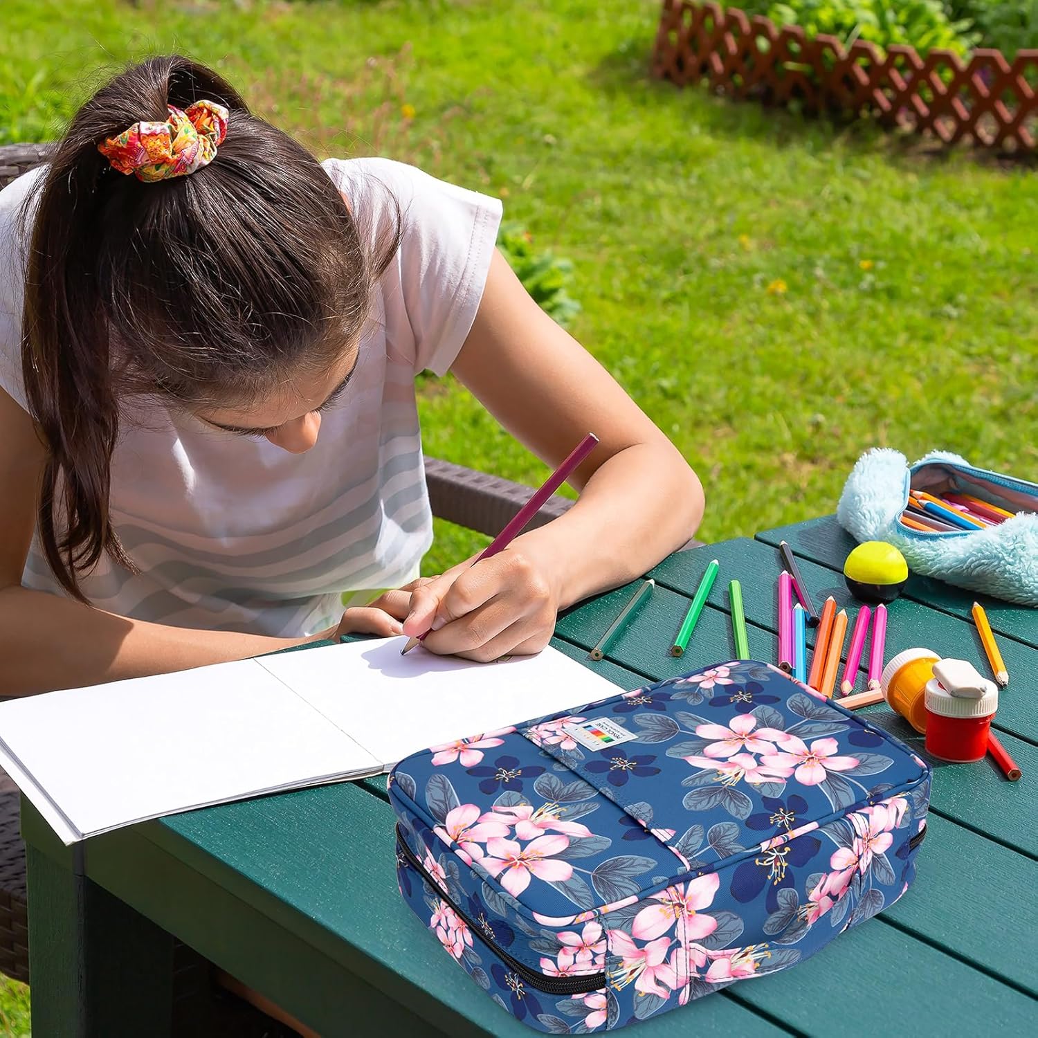 YOUSHARES YOUSHARES 300 Slots Color Pencil Case Multilayer Organizer for Prismacolor Colored Pencils and Gel Pens in Magnolia Color - View 6 of 9