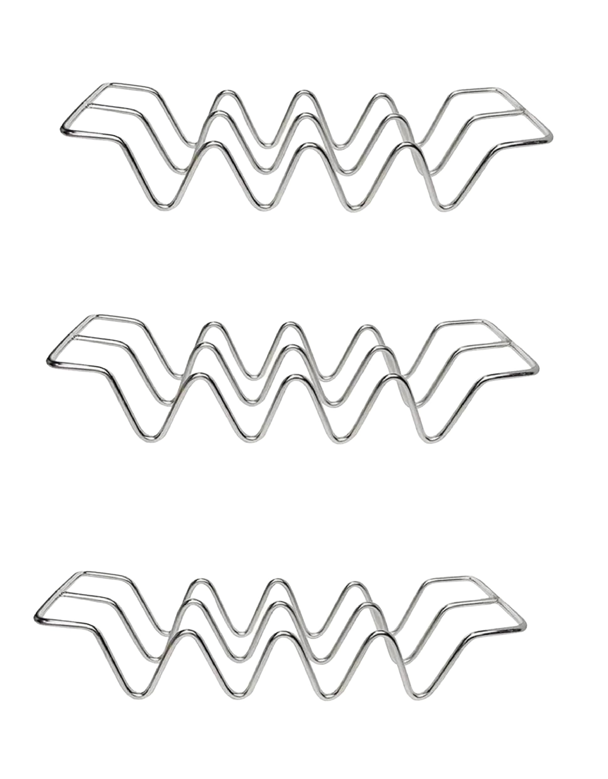 Dependable Industries inc. Essentials Dependable Industries Essentials 3-Pack Stainless Steel Taco Holder Stand Oven Grill Safe Dishwasher Safe Metal Taco Tray for Tacos - View 2 of 7