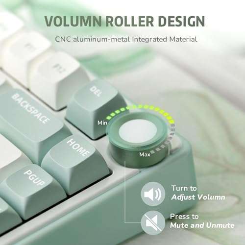 RK ROYAL KLUDGE RK Royal Kludge R75 Mechanical Keyboard: 75% Custom Gaming, RGB Backlit, Hot Swappable, PBT Keycaps & Volume Knob - View 6 of 11