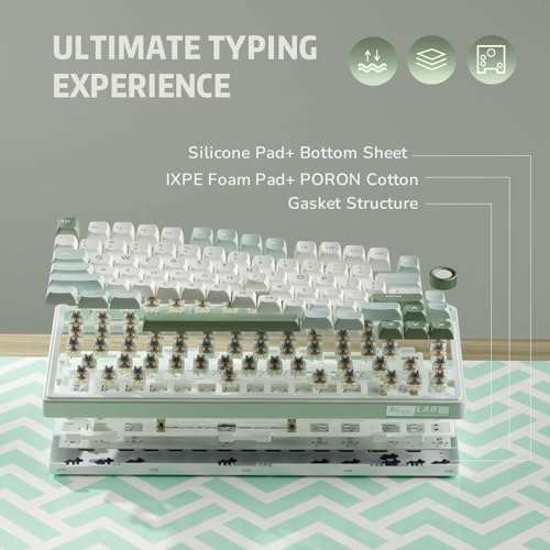 RK ROYAL KLUDGE RK Royal Kludge R75 Mechanical Keyboard: 75% Custom Gaming, RGB Backlit, Hot Swappable, PBT Keycaps & Volume Knob - View 7 of 11