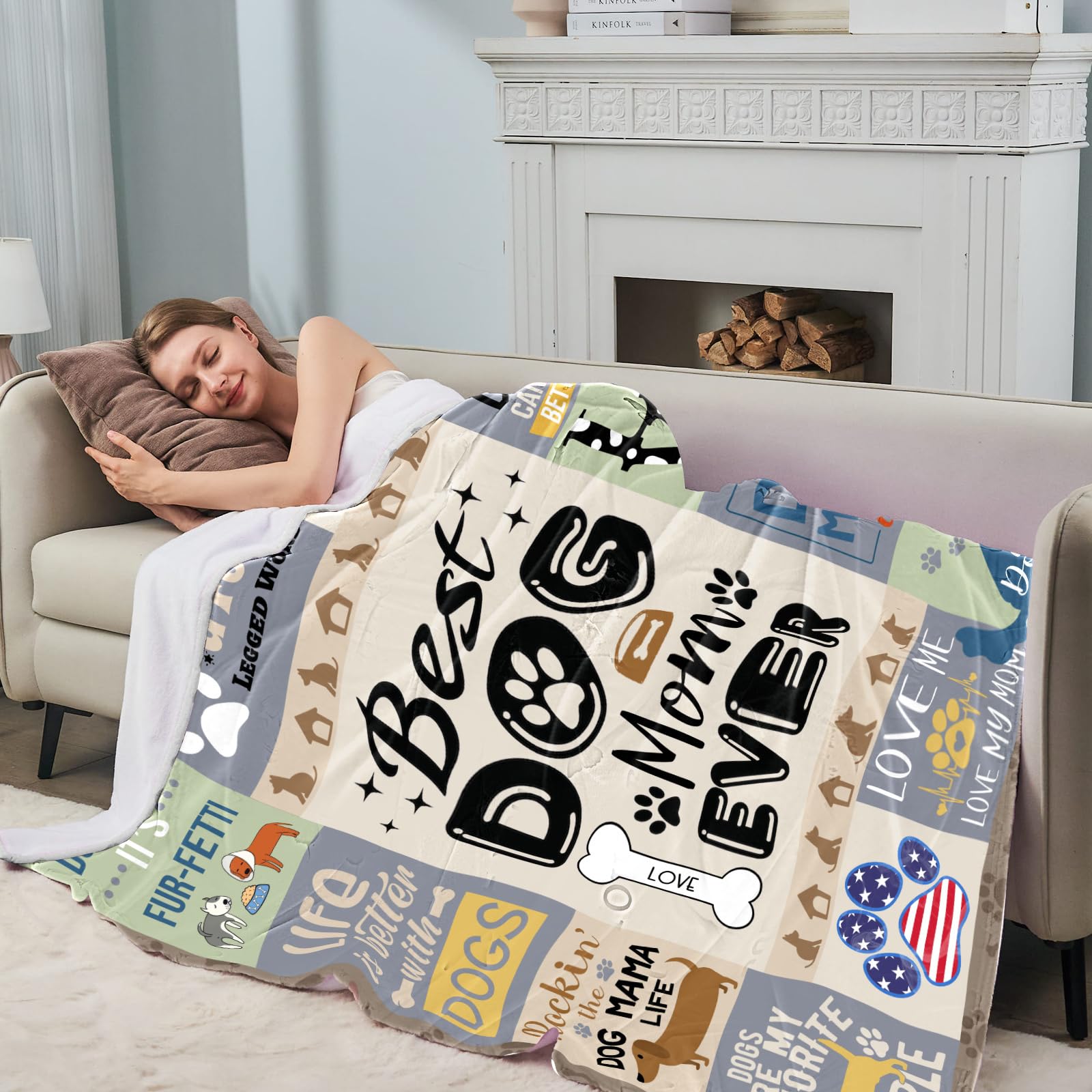 AJIIUSV AJIIUSV Dog Mom Blanket 60x80 Inch Perfect Gift for Dog Lovers Women Ideal for Mothers Day Christmas and Thanksgiving - View 4 of 8