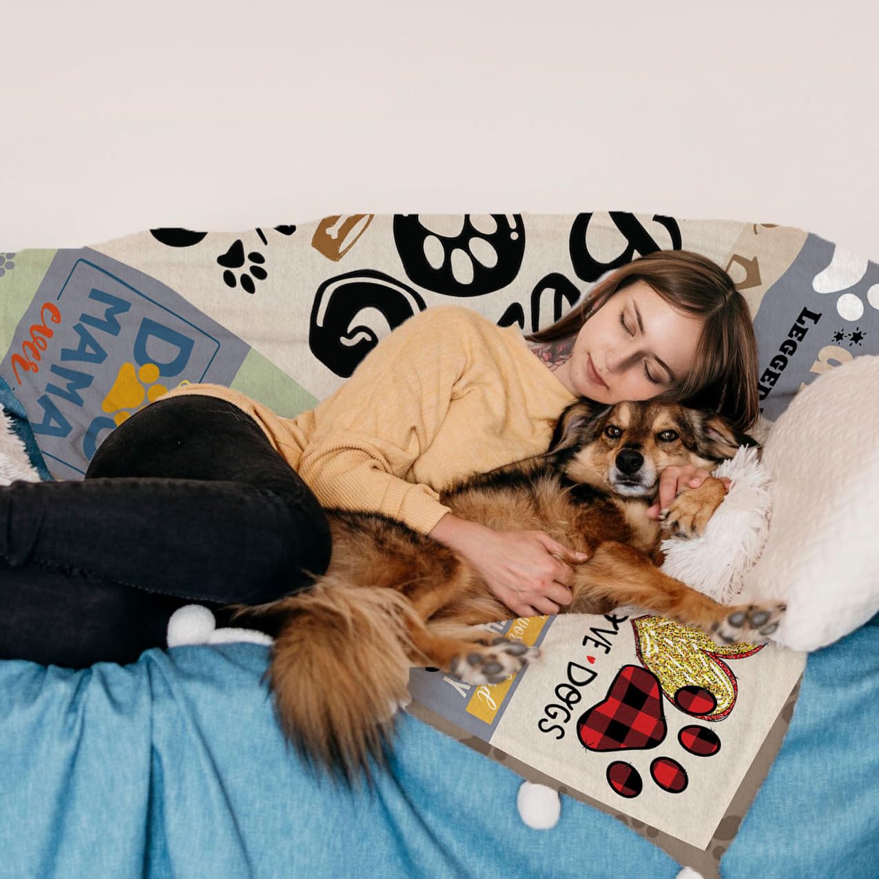 AJIIUSV AJIIUSV Dog Mom Blanket 60x80 Inch Perfect Gift for Dog Lovers Women Ideal for Mothers Day Christmas and Thanksgiving - View 5 of 8