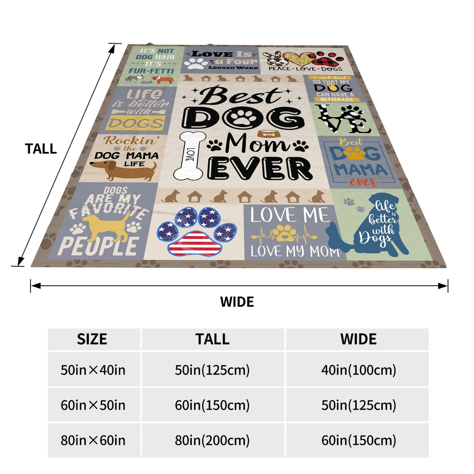 AJIIUSV AJIIUSV Dog Mom Blanket 60x80 Inch Perfect Gift for Dog Lovers Women Ideal for Mothers Day Christmas and Thanksgiving - View 7 of 8