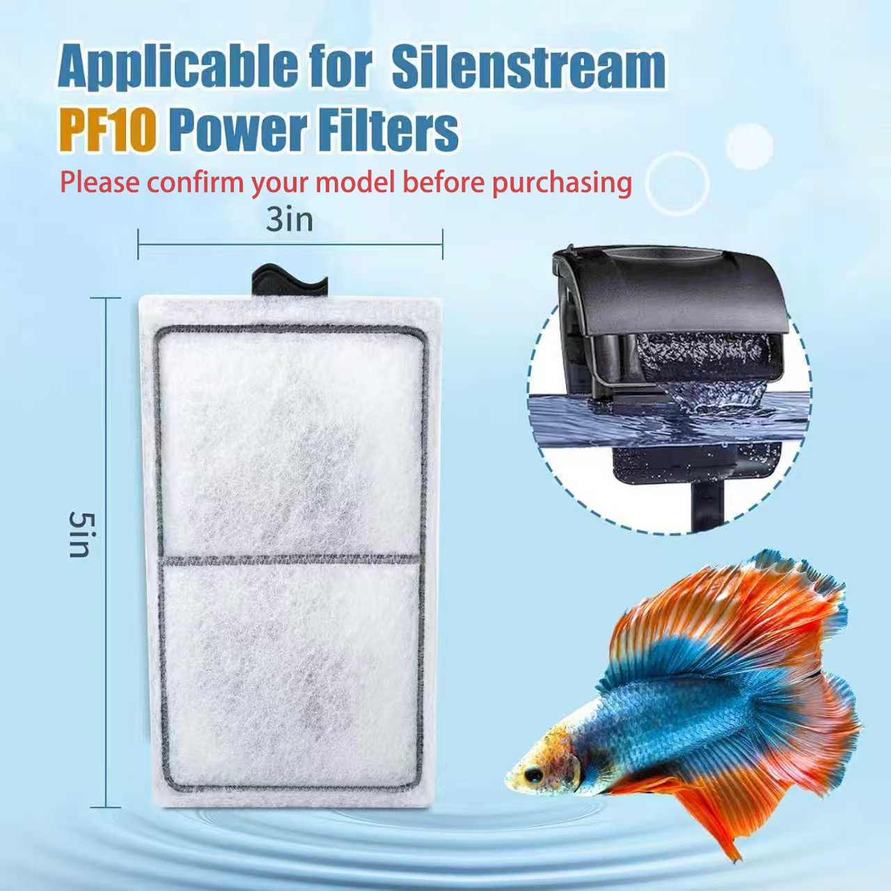 Zuqqony Zuqqony 8 Pack PF-S Filter Cartridges for Top Fin Silenstream PF10 Power Filters Replacement Aquarium Carbon Cartridge with Zeolite - View 2 of 7