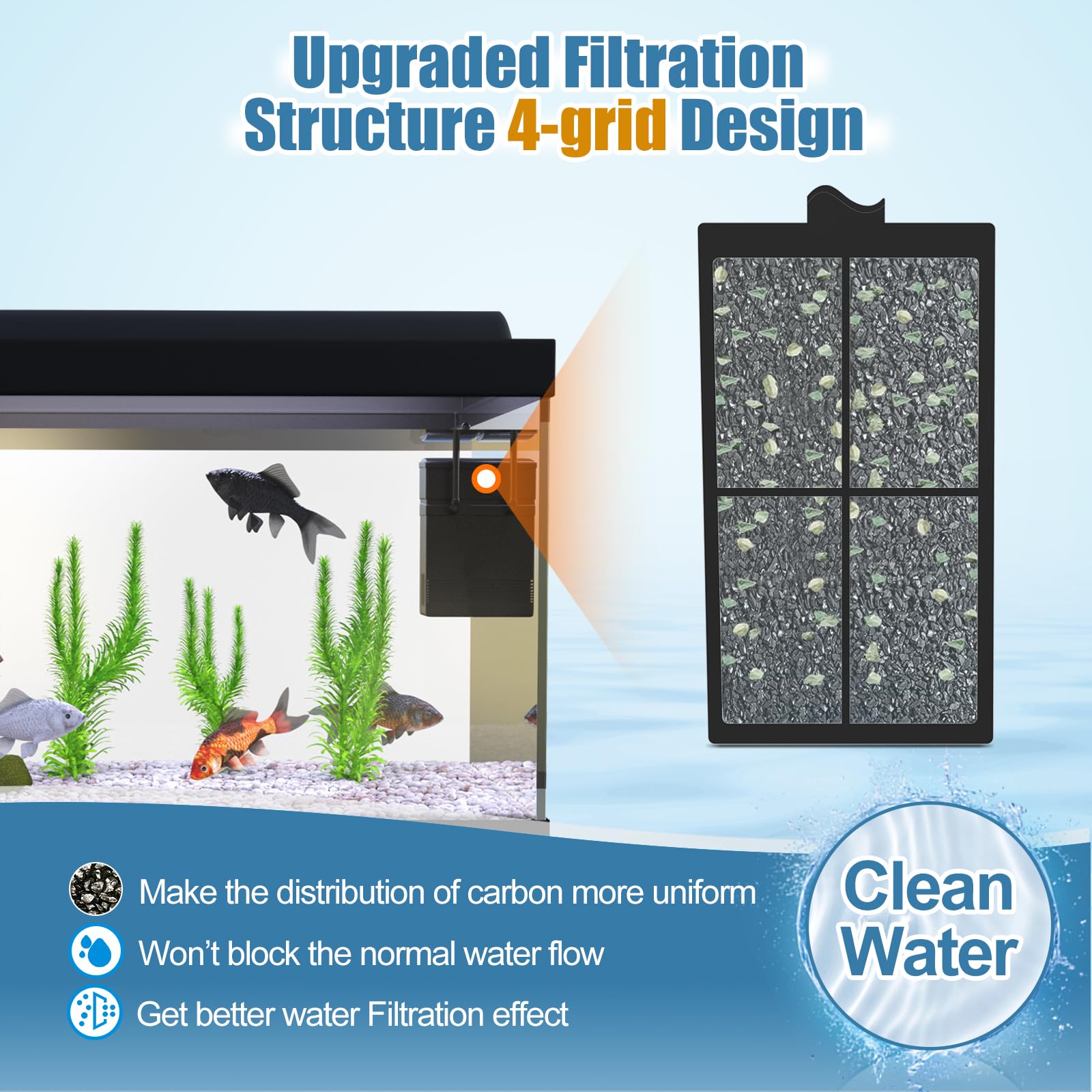 Zuqqony Zuqqony 8 Pack PF-S Filter Cartridges for Top Fin Silenstream PF10 Power Filters Replacement Aquarium Carbon Cartridge with Zeolite - View 7 of 7