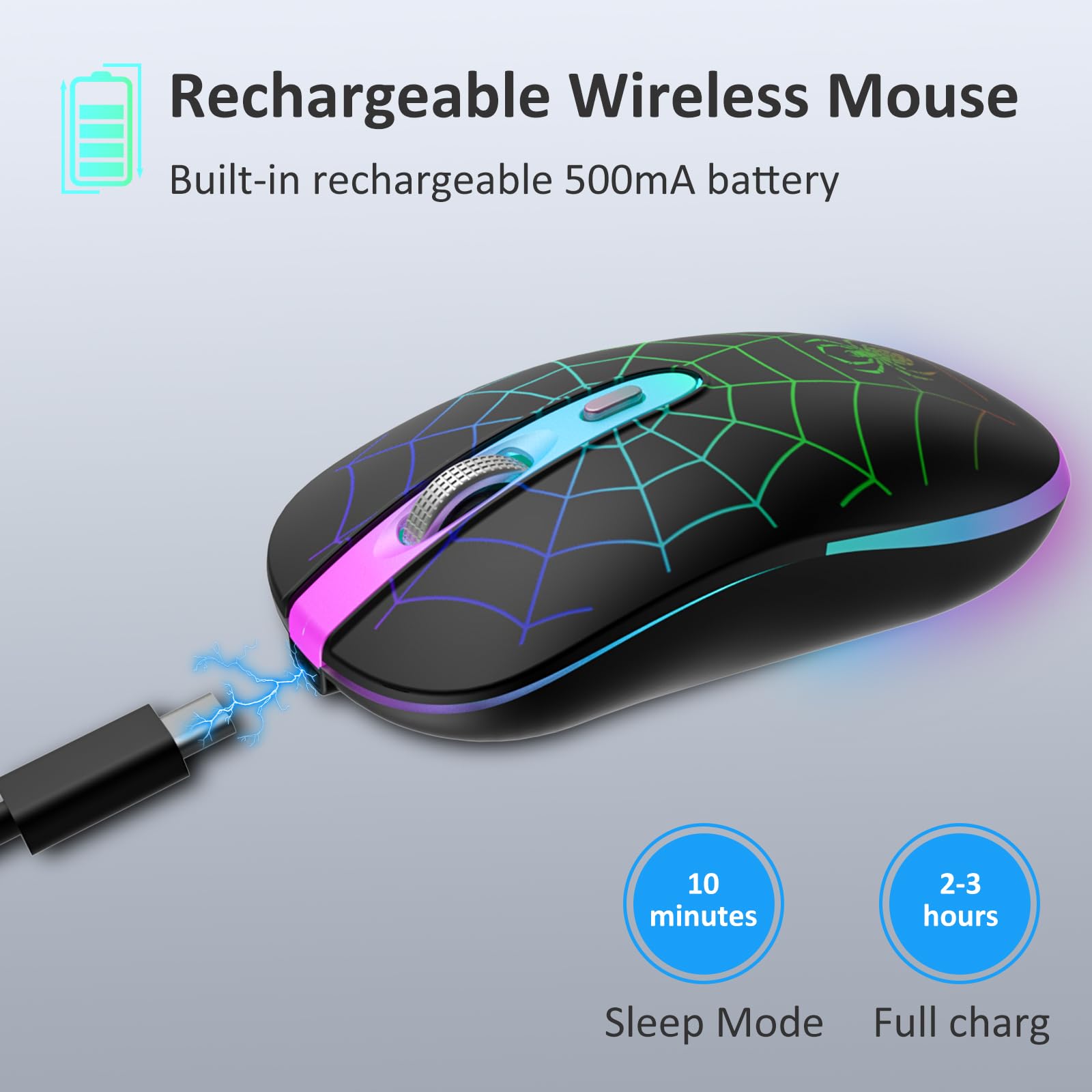 TaIYanG TaIYanG Wireless Mouse 2.4G Portable Optical Quiet Cute Mouse with USB Receiver Type C Adapter 3 Adjustable DPI LED for Laptop PC MacBook - View 5 of 8