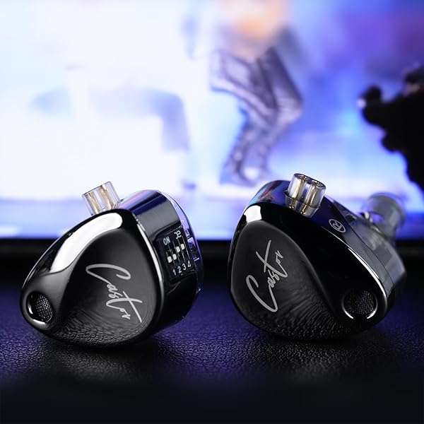 H HIFIHEAR High-End KZ Castor 2DD Dynamic IEM Earphones for Musicians & DJs - Tunable In-Ear Monitors with Detachable Cable (Black) - View 4 of 10