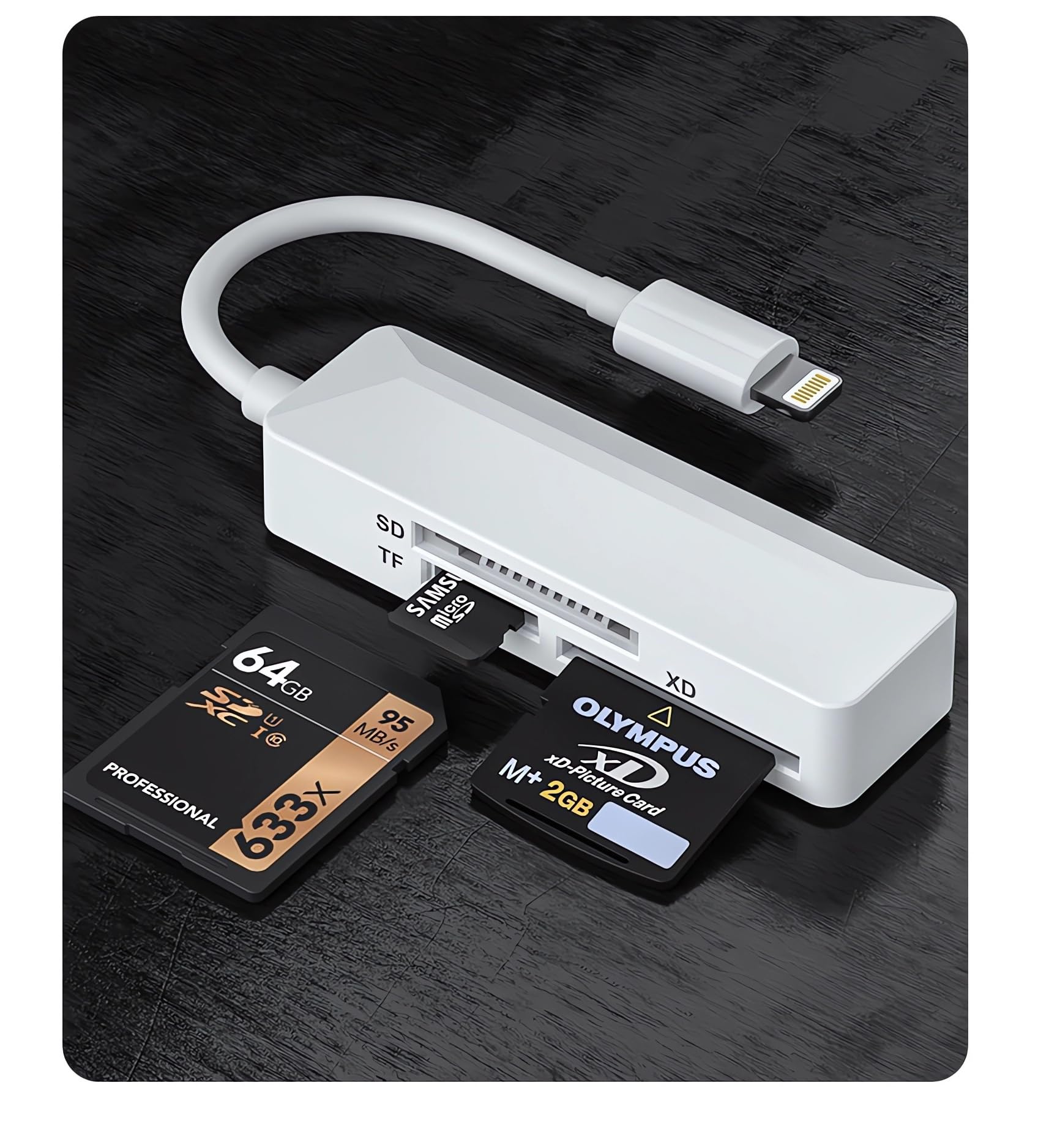 CREHAO Apple MFi Certified SD Card Reader for iPhone High-Speed Adapter Supports SD TF XD 128G 256G Compatible with iPhone 14 13 12 11 XS XR X 8 7 6 5 - View 8 of 9