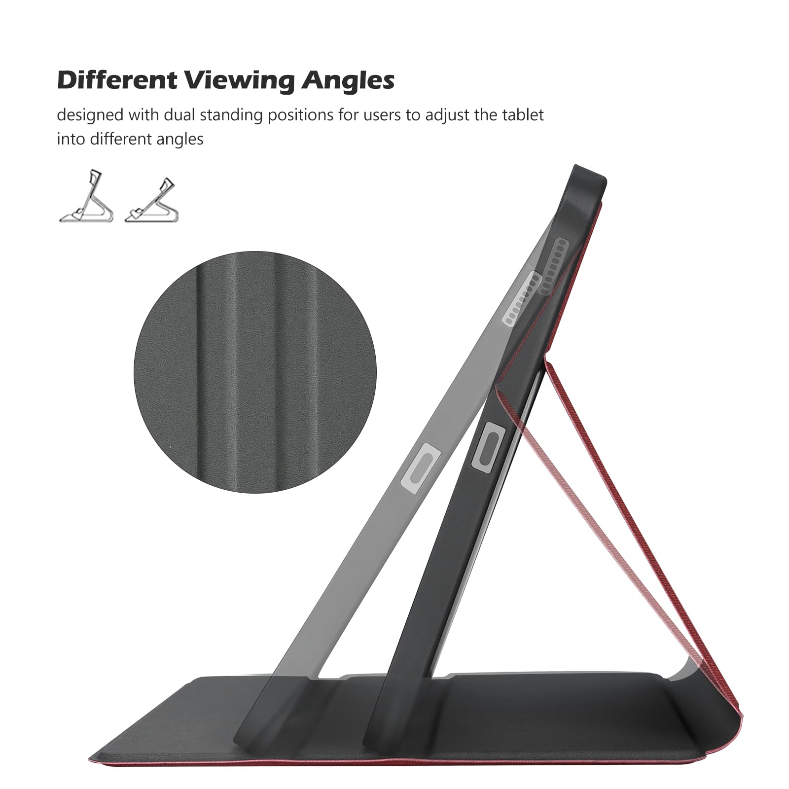 ProCase ProCase Smart Case for Galaxy Tab S9 FE Plus 12.4 Inch Slim Stand Protective Folio Cover with S Pen Holder Red 2023 - View 5 of 8