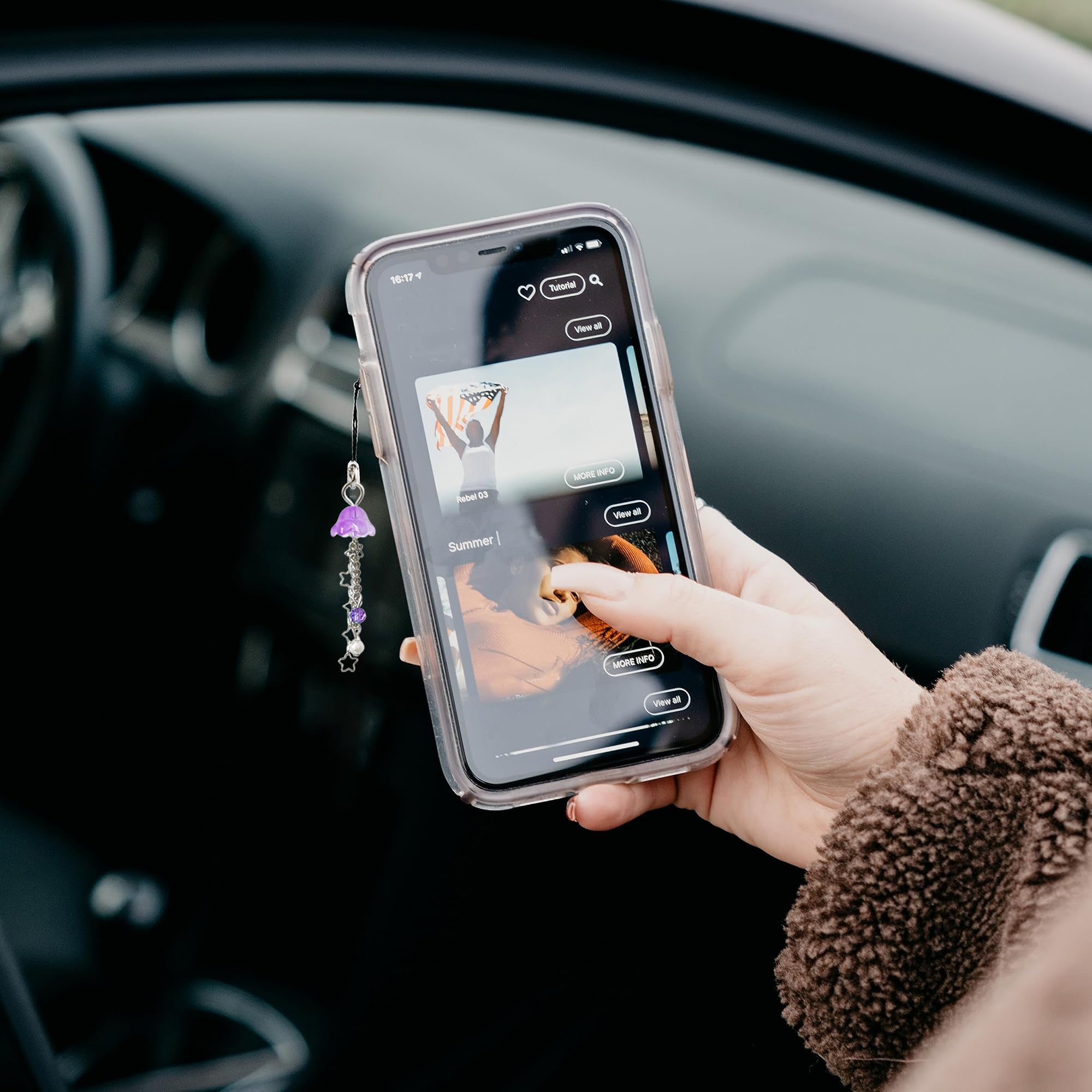 Agromusk Agromusk Jellyfish Phone Charm Y2K Beaded Phone Strap Cute Aesthetic Cell Phone Accessories Chain for Women Green - View 6 of 9