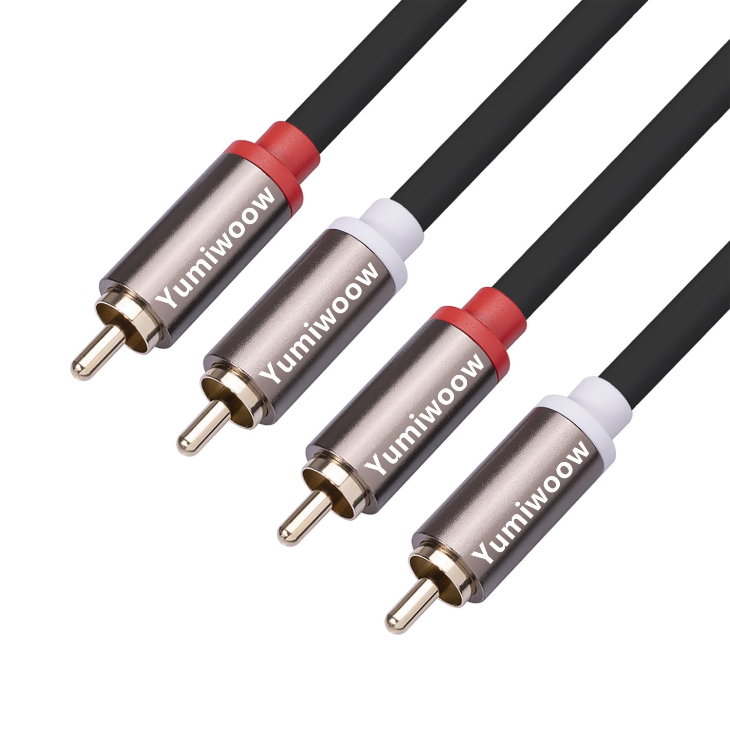 Yumiwoow Yumiwoow RCA Cables 2 Pack HiFi Sound PVC Jacket Shielded 2Male to 2Male Audio Stereo Subwoofer Cable for Home Theater and Speakers 3Ft - View 2 of 6