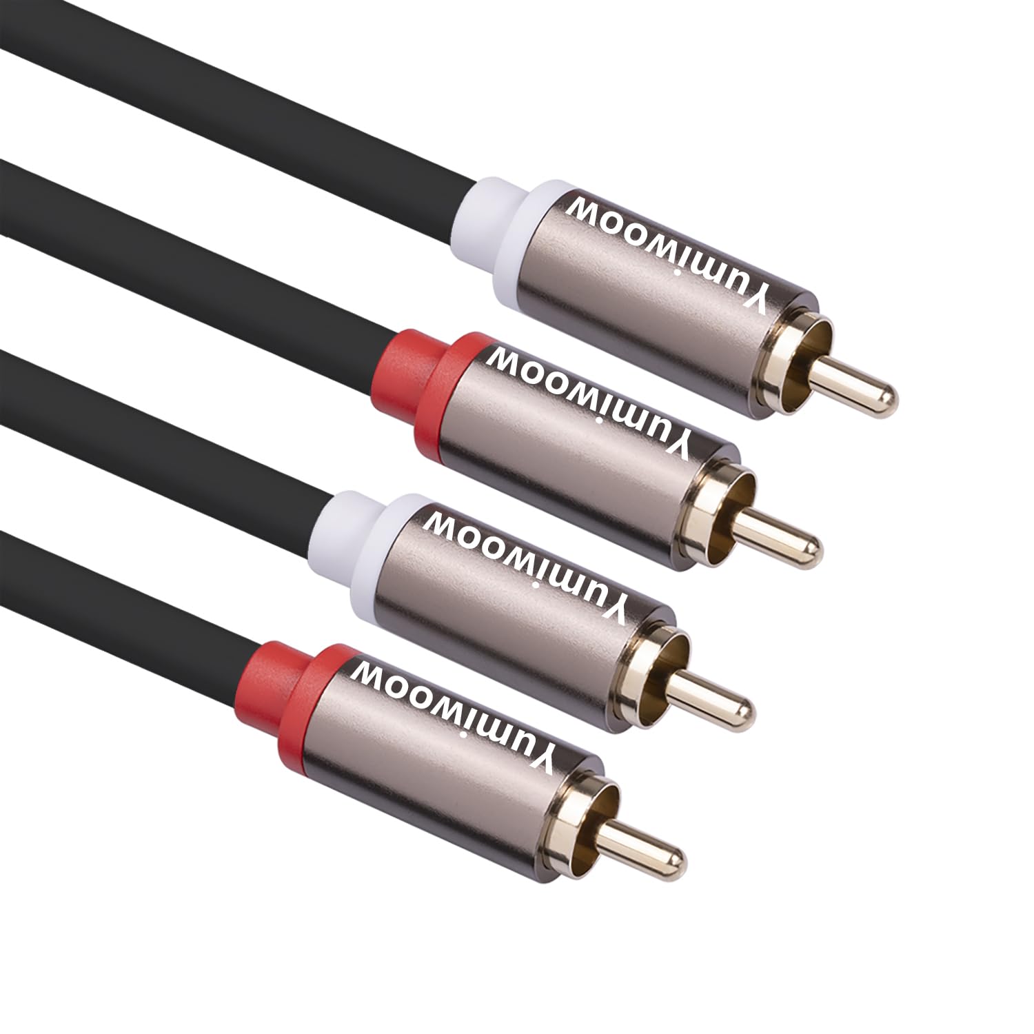 Yumiwoow Yumiwoow RCA Cables 2 Pack HiFi Sound PVC Jacket Shielded 2Male to 2Male Audio Stereo Subwoofer Cable for Home Theater and Speakers 3Ft - View 5 of 6