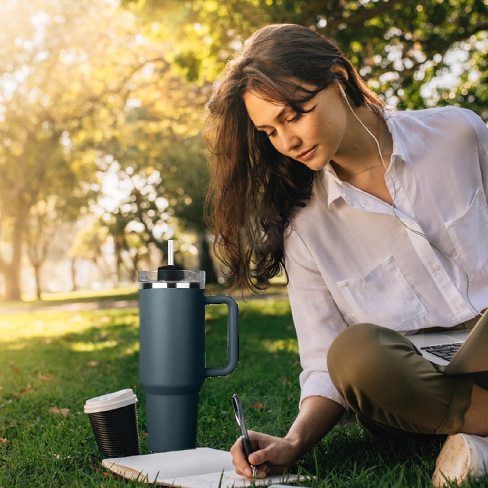 EXQUILEG EXQUILEG 40 OZ Tumbler Lids Replacement for Stanley Adventure Quencher Travel Tumbler Clear Spill Proof Cover 2 Pcs Black - View 7 of 7