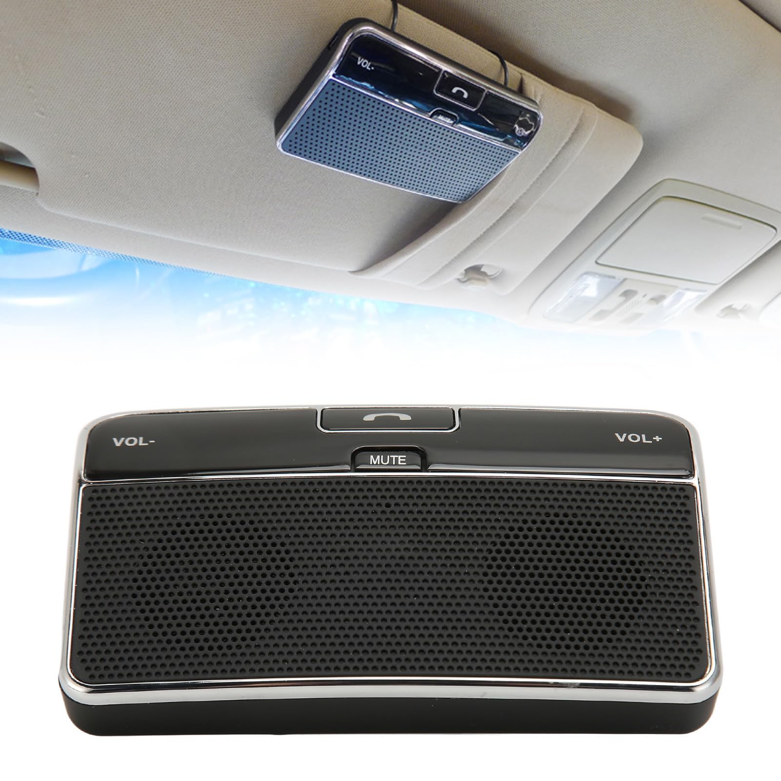 Yoidesu Handsfree Speaker for Cars Bluetooth 4.0 Auto Reconnect Dual Phone Connection Car Kit Receiver with Visor Clip - View 3 of 9