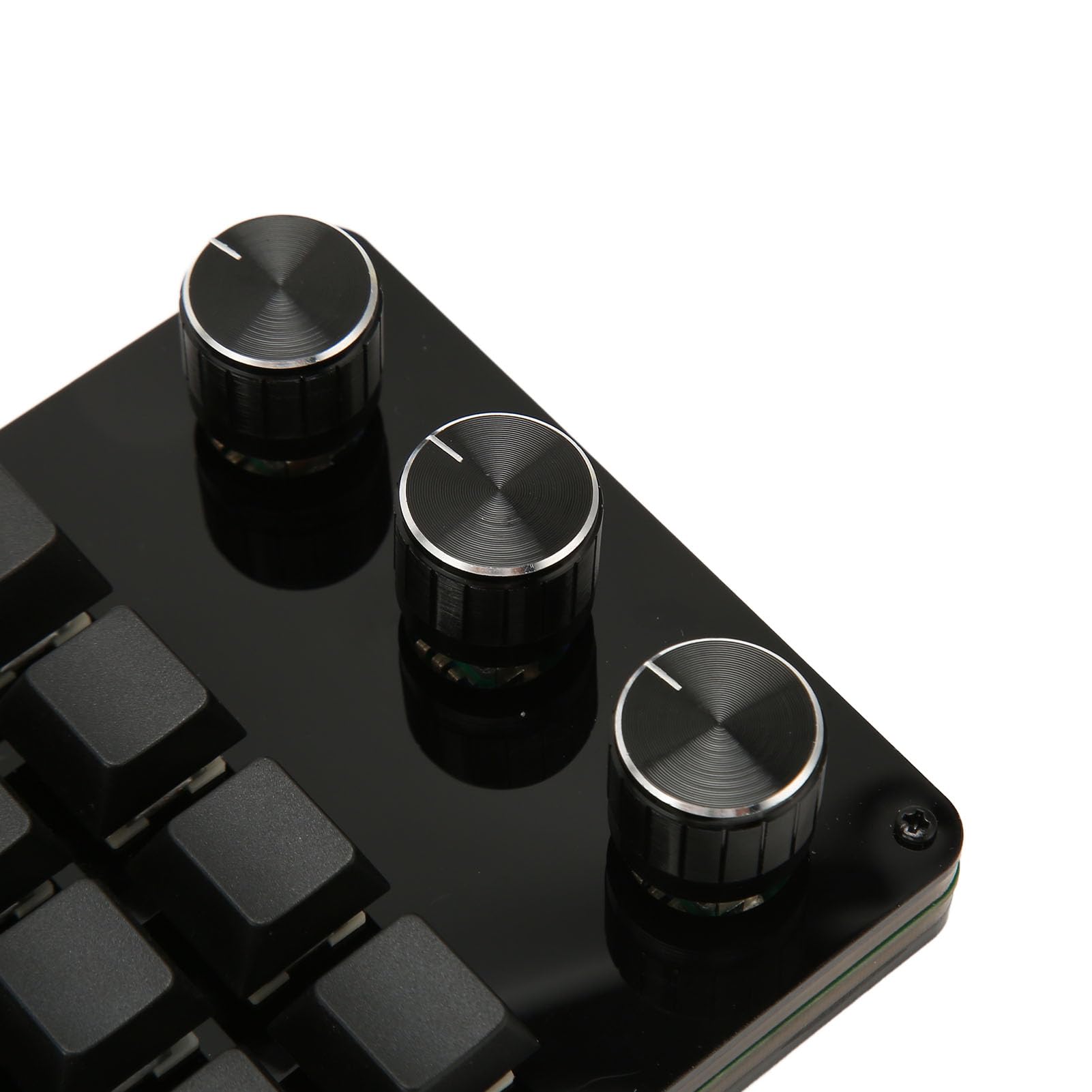 GOWENIC Mini Macro Keypad 16 Keys One Handed Programmable Keyboard with 3 Knobs Portable USB Wired Keypad for Gaming Office and Media - View 7 of 9