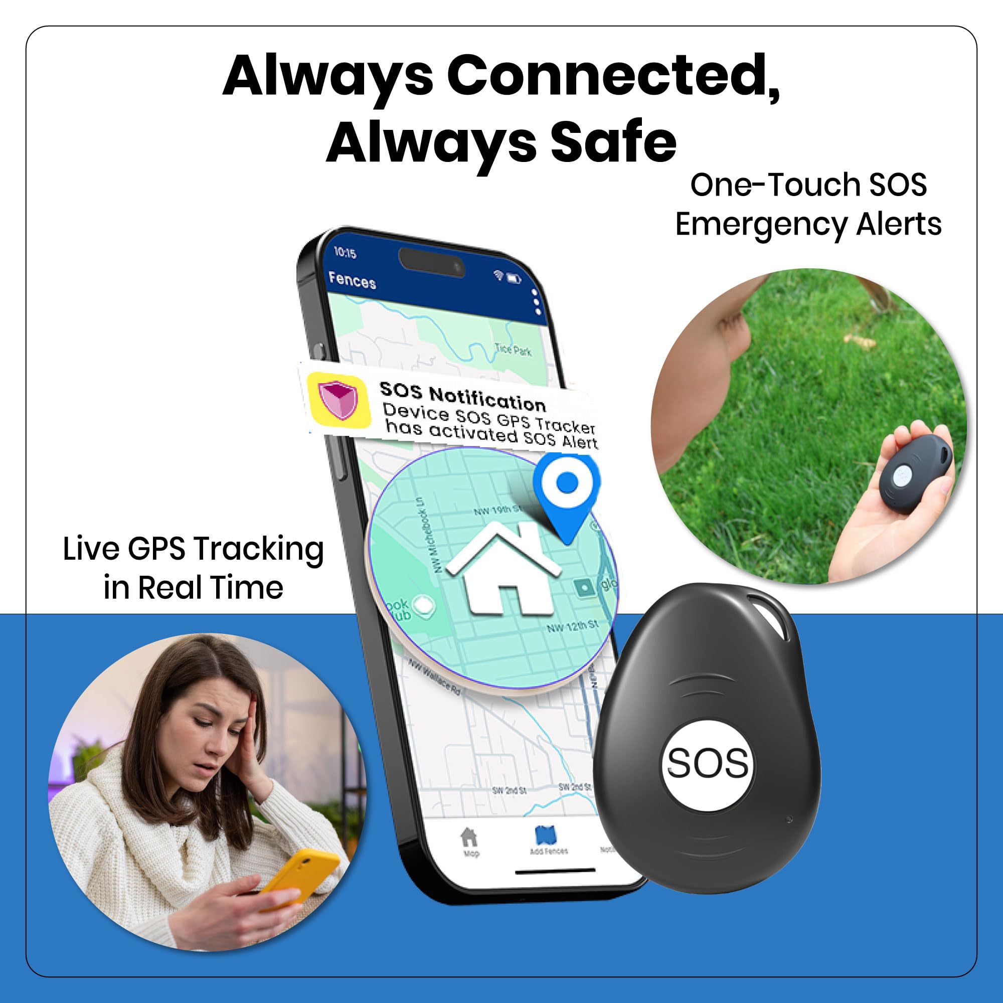 Seculife Seculife Kids Elderly SOS GPS Tracker with SOS Button Speakerphone Real Time Tracking Safety Device for Kids Seniors Adults Easy to Use App - View 6 of 8