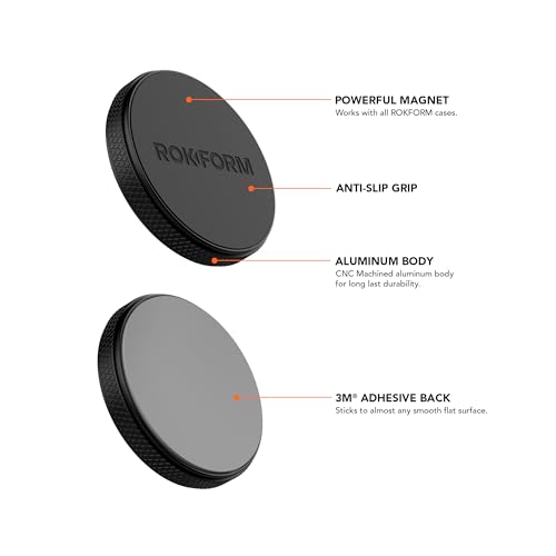 Rokform Rokform Low Pro Magnetic Phone Mount: 1-Inch Car Magnet with 3M Adhesive - Universal Compatibility for All Cases - View 4 of 7
