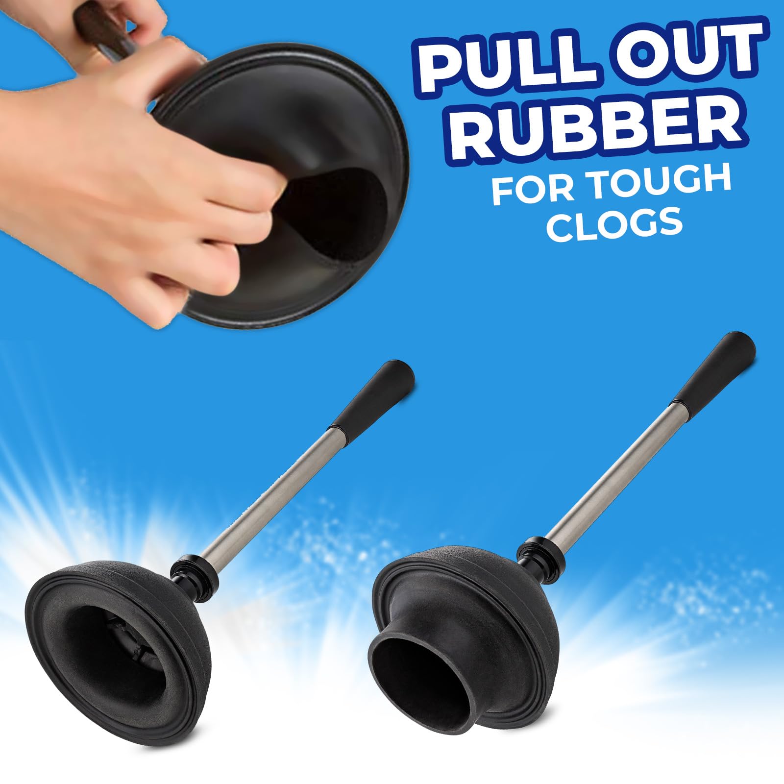 UMIEN UMIEN 2 Pack Toilet Brush and Plunger Set 18in Stainless Steel Design Long Handles Freestanding Canister Updated 2025 No Rust Stain Nickel - View 6 of 7