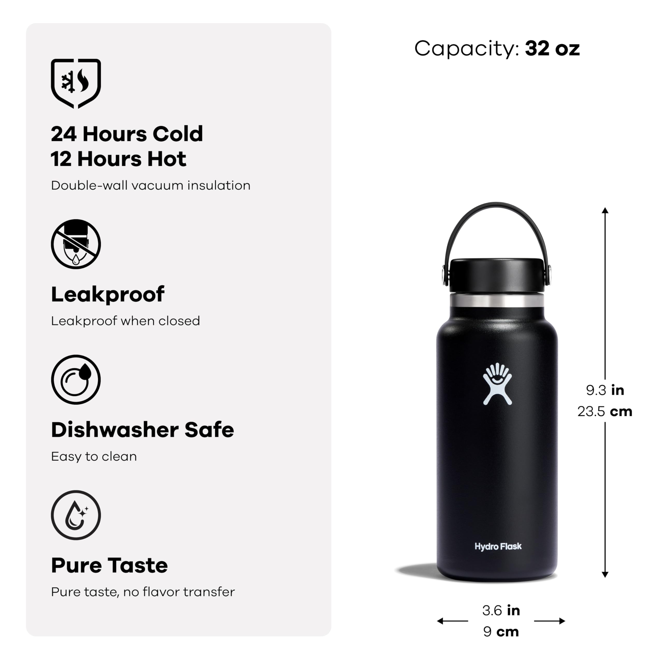 Hydro Flask Hydro Flask Wide Flex Cap Cascade 32 Oz Durable Water Bottle for Hydration on the Go - View 6 of 8