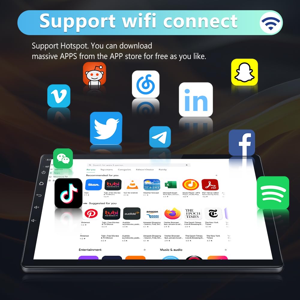 EagleNav Android 13 Car Radio 10.1 Inch Touch Screen for Chevy Silverado Tahoe Equinox GMC Sierra Yukon with GPS FM WiFi USB Wireless Carplay Android Auto - View 4 of 7