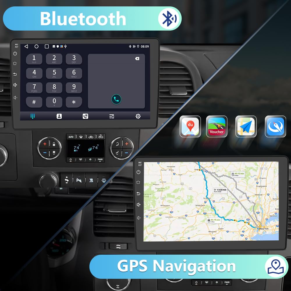 EagleNav Android 13 Car Radio 10.1 Inch Touch Screen for Chevy Silverado Tahoe Equinox GMC Sierra Yukon with GPS FM WiFi USB Wireless Carplay Android Auto - View 5 of 7