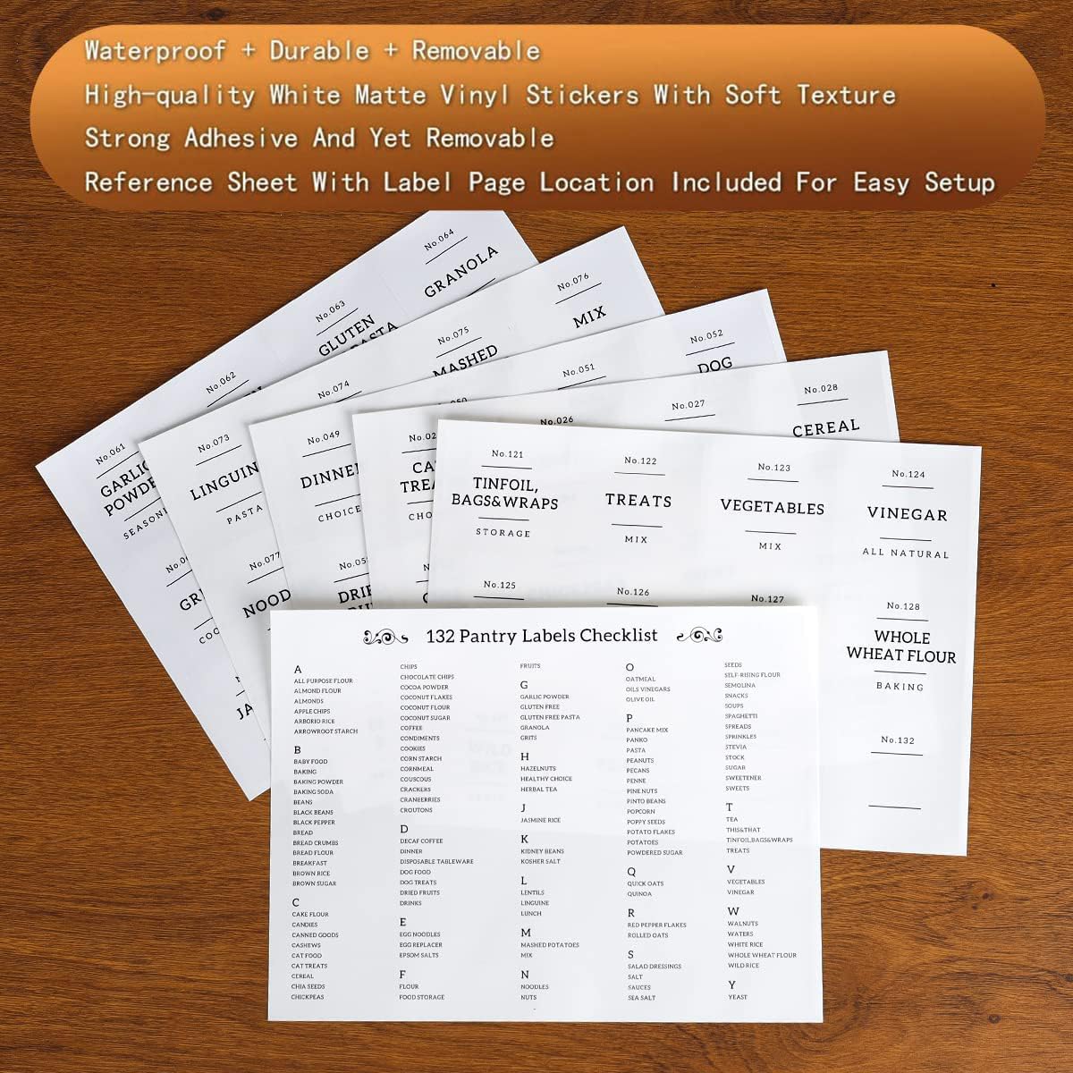 CZZGSM CZZGSM Set of 2 Large Glass Flour and Sugar Containers with Airtight Bamboo Lid and Kitchen Pantry Labels for Farmhouse Storage - View 8 of 8