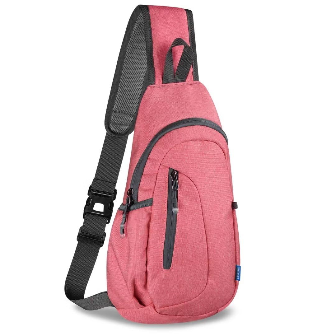 TITECOUGO Small Sling Bag Lightweight Crossbody Bag for Hiking Travel Gym Casual Cycling Sports Watermelon Red