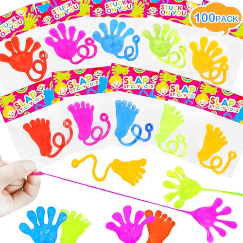 Leetous Leetous Sticky Hands Bulk Party Favors 100 PCS Fun Toys Gifts for Kids Easter Egg Basket Fillers Non Candy Treats for Boys and Girls