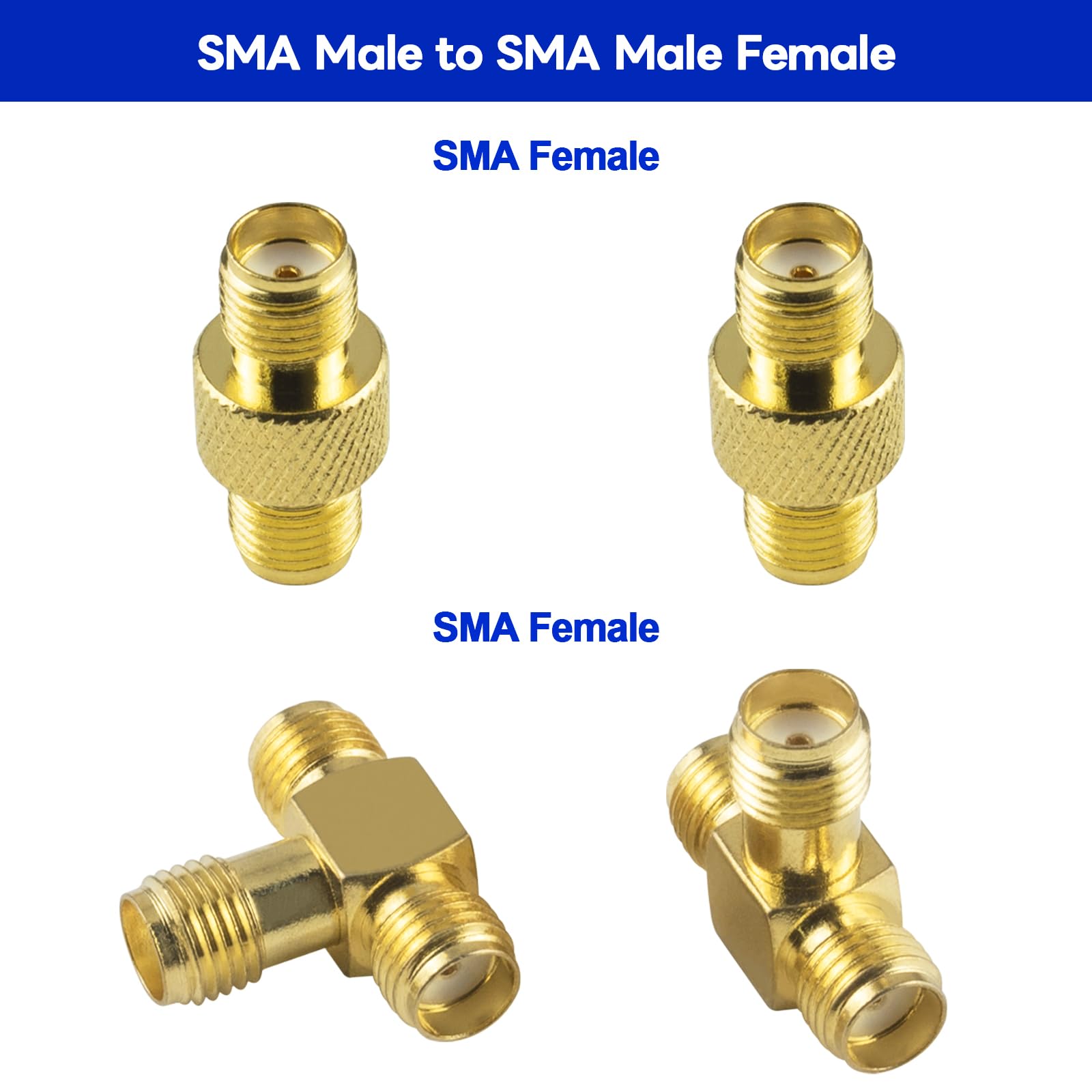 Kaunosta Kaunosta SMA Connectors RF Adapter Kits 12Pcs for WiFi Antenna Extension Cable Wireless LAN Devices Ham Radio FPV Antennas - View 4 of 6