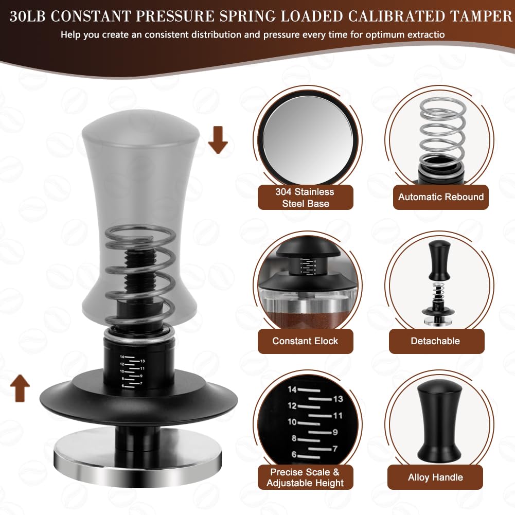 Y-Step Y-Step 5 Pack Espresso Tamper Set with Distributor Stirrer Tamping Station and Clean Brush for Coffee Bar 51mm Espresso Tools - View 3 of 9