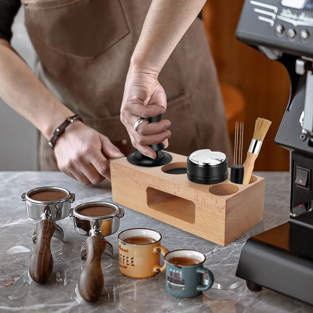 Y-Step Y-Step 5 Pack Espresso Tamper Set with Distributor Stirrer Tamping Station and Clean Brush for Coffee Bar 51mm Espresso Tools - View 7 of 9