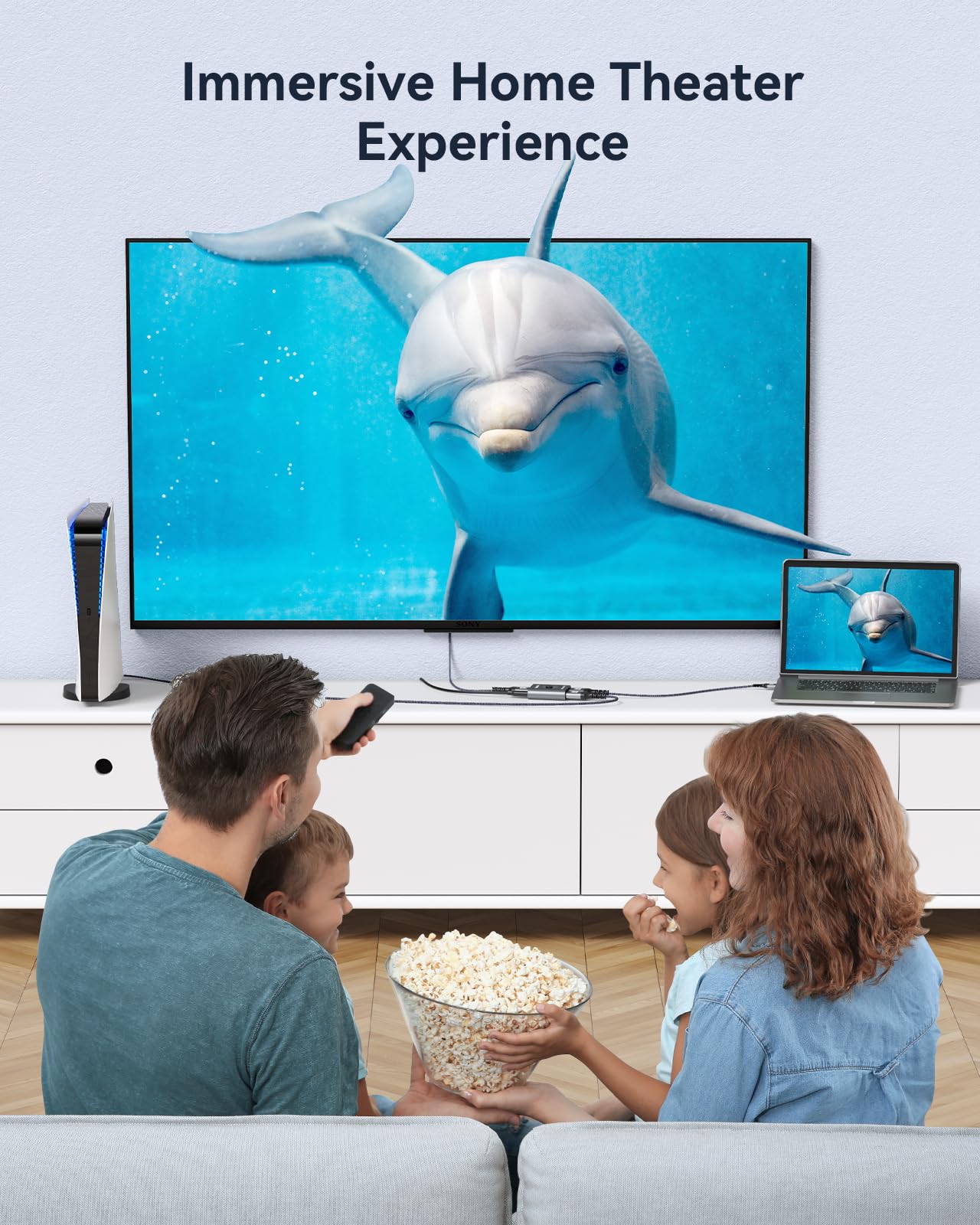 GANA GANA 4K HDMI Switch Splitter with 3FT Cable Bidirectional 2 in 1 Out Compatible with Xbox PS5 Fire Stick Roku Blu-Ray Player - View 4 of 9